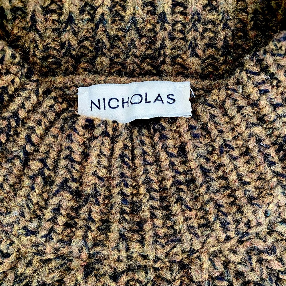 NICHOLAS Ilya Sweater Dress, Green-Brown Multi (S) - Picture 4 of 6